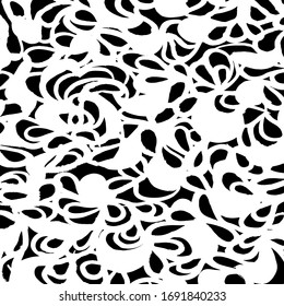 Brush abstract pattern. Grunge texture. Background. White and black vector.