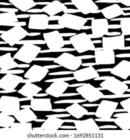 Brush abstract pattern. Grunge texture. Background. White and black vector.