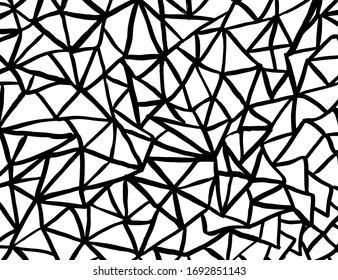 Brush abstract pattern. Grunge texture. Background. White and black vector.