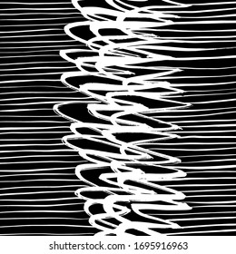 Brush abstract pattern. Grunge texture. Background. White and black vector.