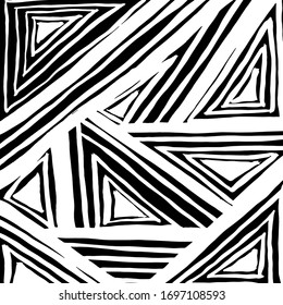 Brush abstract pattern. Grunge texture. Background. White and black vector.