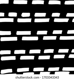 Brush abstract pattern. Grunge texture. Background. White and black vector.