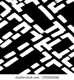 Pincel patrón abstracto. Textura gruesa.Antecedentes. Vector blanco y negro.