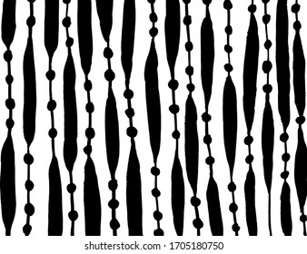 Brush abstract pattern. Grunge texture. Background. White and black vector.