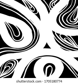 Brush abstract pattern. Grunge texture. Background. White and black vector.