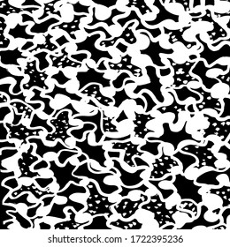 Brush abstract pattern. Grunge texture. Background. White and black vector.