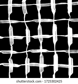 Brush abstract pattern. Grunge texture. Background. White and black vector.