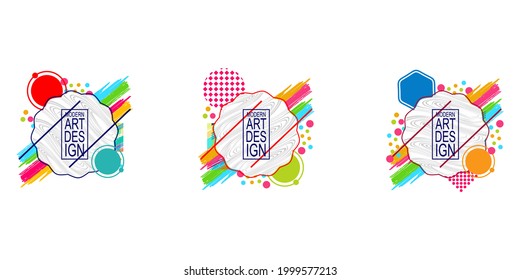 Brush abstraction design brush geometric graphics vector illustration 17