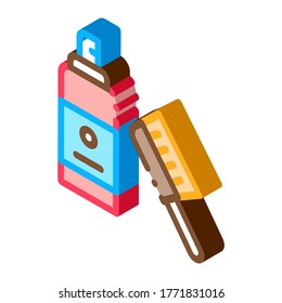 Brush Accessory Icon Vector. Isometric Brush Accessory sign. color isolated symbol illustration