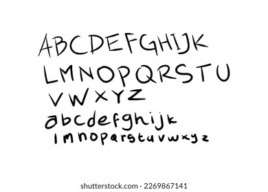 brush alphabet. alphabet with brush art