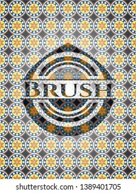 Brush arabic emblem. Arabesque decoration.