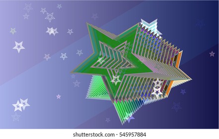 brush around attractive sort, glossy cosmos with illustration