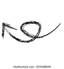 brush arrow icon, direction symbol of navigation, ink arrow vector