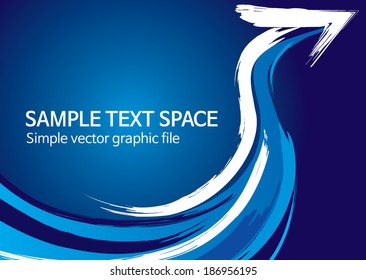 brush arrow on blue background, vector illustration