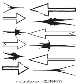 Brush arrows. Design template. Ink paint brush stain. Vector illustration. stock image. 