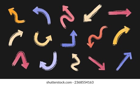 Flechas de pincel Fijadas en varias formas y con direcciones diferentes. 