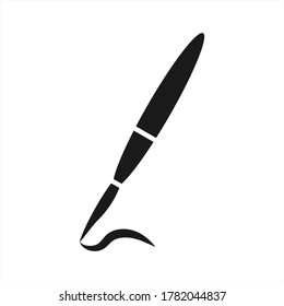 Brush art icon isolated on white. Stencil for school, repair etc. Vector stock illustration. EPS 10