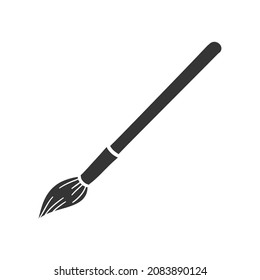 Brush Art Icon Silhouette Illustration. Draw Painter Vector Graphic Pictogram Symbol Clip Art. Doodle Sketch Black Sign.