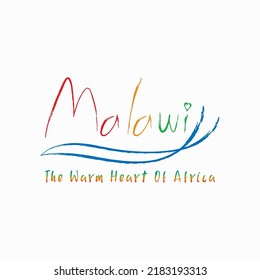 Brush Art Malawi Tourism logo design vector illustration. colorful Malawi Tourist logo vector design template with playful, modern and iconic styles isolated on  white background.