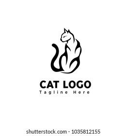 brush art sitting cat logo
