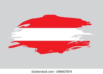 Brush austria flag in abstract style. National flag graphic design. Vector illustration. Stock image.