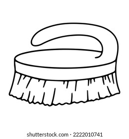 Brush for bathing. Cleaning tool. Skin care. Vector graphics on a white background.
