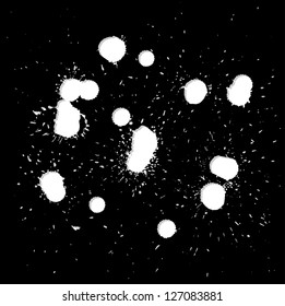 Brush blot vector on black  background. Vector illustration.