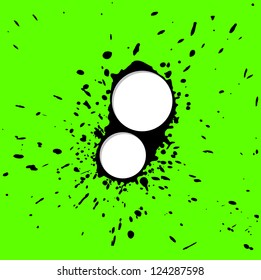 Brush blot vector on green  background. Vector illustration.