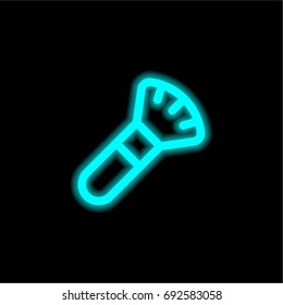 Brush blue glowing neon ui ux icon. Glowing sign logo vector