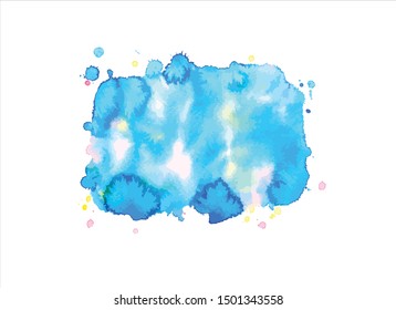 brush blue watercolor background.vector creative illustration background.