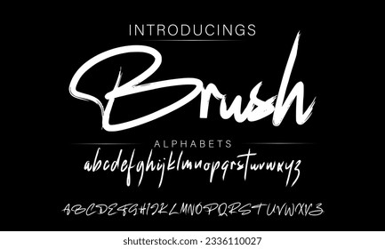 Brush Bold and script alphabets. Vector font duo.