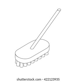 Brush broom for sweeper icon, isometric 3d style