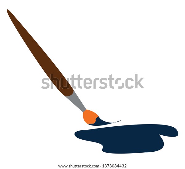 Brush Brown Handle Orange Hair Dipped Stock Vector Royalty Free