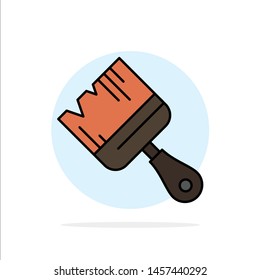 Brush, Building, Construction, Paint Abstract Circle Background Flat color Icon