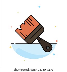 Brush, Building, Construction, Paint Abstract Flat Color Icon Template