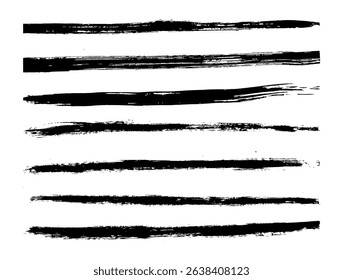 Brush bundle stroke line on black colour