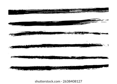 Brush bundle stroke line on black colour