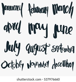 brush calligraphy months of the year