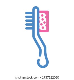 brush and callus remover color icon vector. brush and callus remover sign. isolated symbol illustration