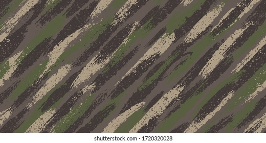 Brush camouflage background. Seamless pattern vector.
