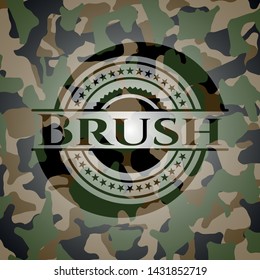 Brush camouflaged emblem. Vector Illustration. Detailed.