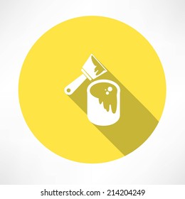 brush with a can of paint icon
