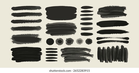 Brush chalk crayon charcoal pastel hand drawn vector strokes, paint stains, artistic textured backgrounds, text frames boxes set, collection. Grungy rectangles, uneven shapes, rough edges and texture