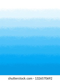Brush, chalk drawn striped gradient sky blue background, border seamless in horizontal direction. Textured wide stripes, parallel streaks, bars with rough, fading edge. Sea, water, marine template.