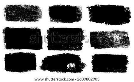 Brush chalk frame acrylic strokes hand drawn vector illustration. Crayon background simple shapes for design, presentation, education