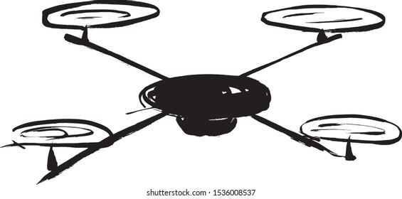 Brush character "Drone"  handwritten with a brush