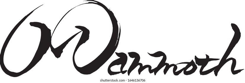 Brush character "Mammoth"  handwritten with a brush