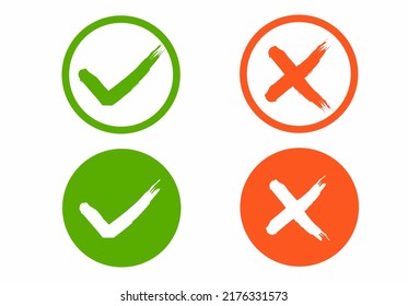 Brush check Mark icon set on white background