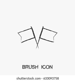 Brush checkered flag   icon  illustration vector symbol