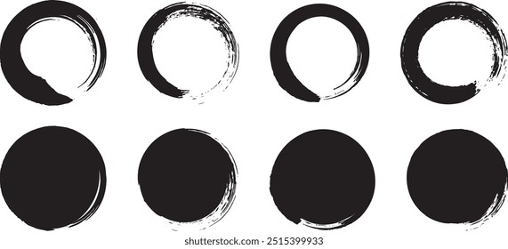 Ilustración de marco de círculo de pincel negro